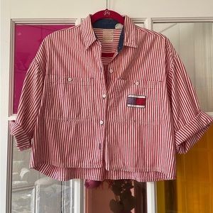 Cropped 80s button down